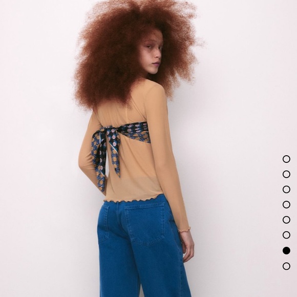 Zara semi sheer nude top - Picture 3 of 9